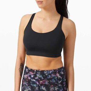 Lululemon All Powered Up Bra Medium Support Black Yoga Sports Bra - Sz 34A
